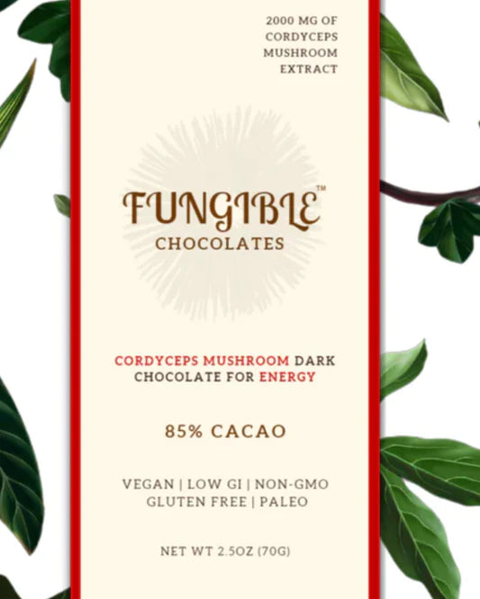 Fungible Chocolates Cordyceps Mushroom Dark Chocolate bar 85%