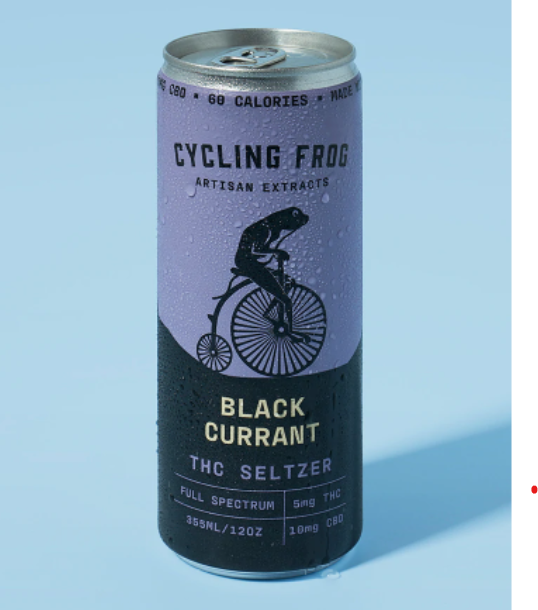 Cycling Frog Black Currant D9 THC + CBD seltzers