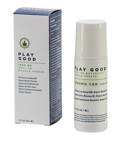 Haygood Farms Play Good Botanical Full Spectrum CBD Muscle Freeze Roll-On 1000mg.