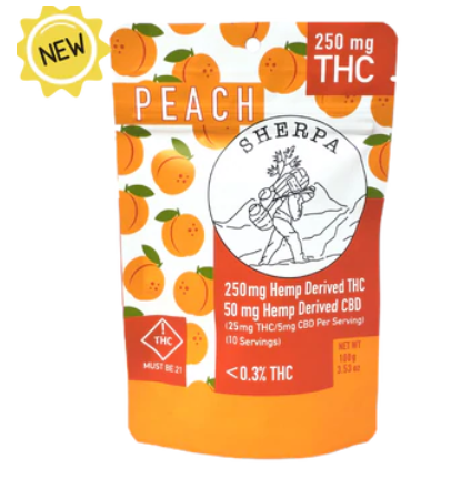 Sherpa Peach THC + CBD Gummies 250mg